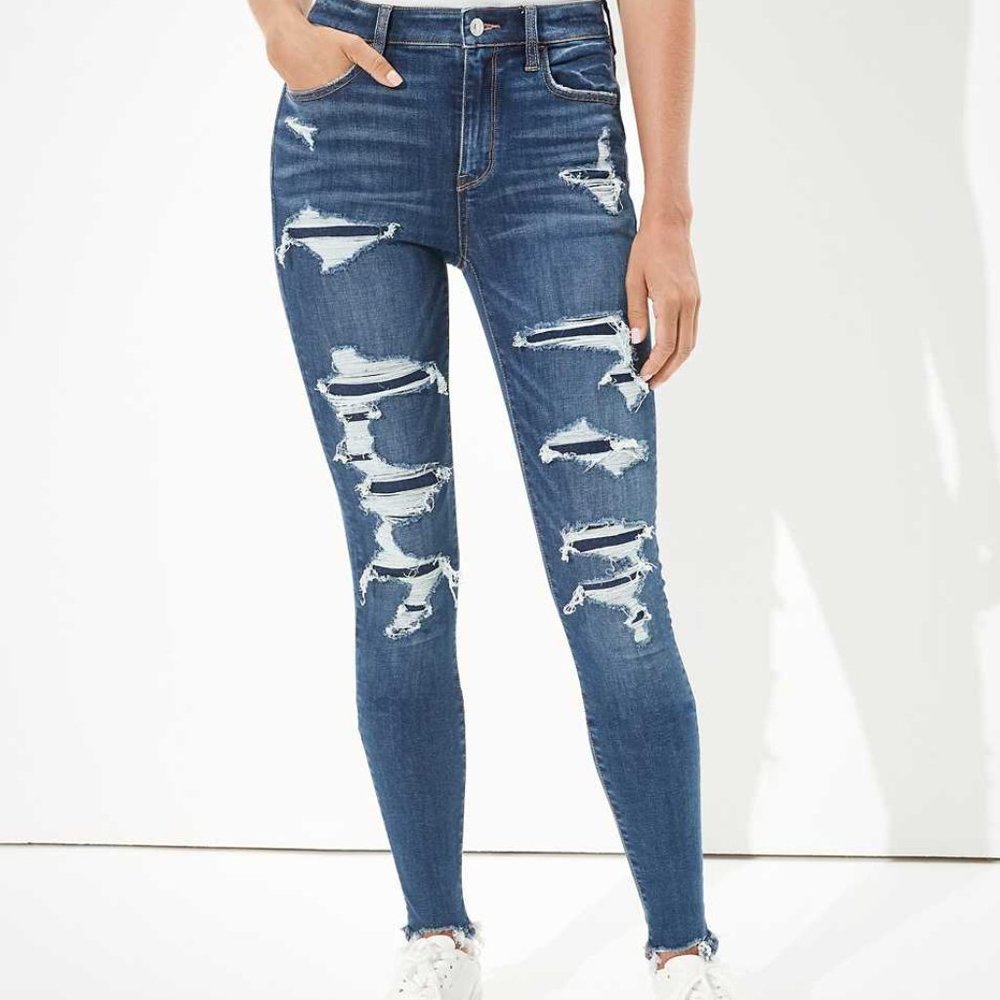 AE Ne(x)t Level Stretch Patched Distressed Super Hi-RiseJegging 2